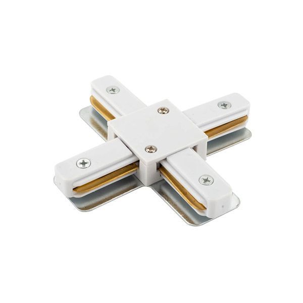 Соединитель для однофазного шинопровода SOLID X-образный TR1104-WH встраиваемый белый