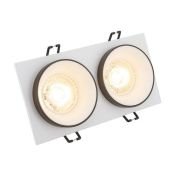 Встраиваемый светильник без лампы DENKIRS LEMVIK DK2422-BK 2xGU10/GU5.3 белый/черный прямоугольный