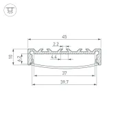 алюминиевый профиль LINE-4510-2000 ANOD 049248