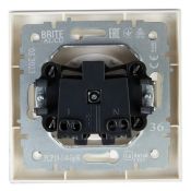 Штепсельная розетка встраиваемая IEK BRITE 10А BR-R10-10-K36-F РСР10-1-0-БрЖ без з/к и шторками в сборе жемчуг
