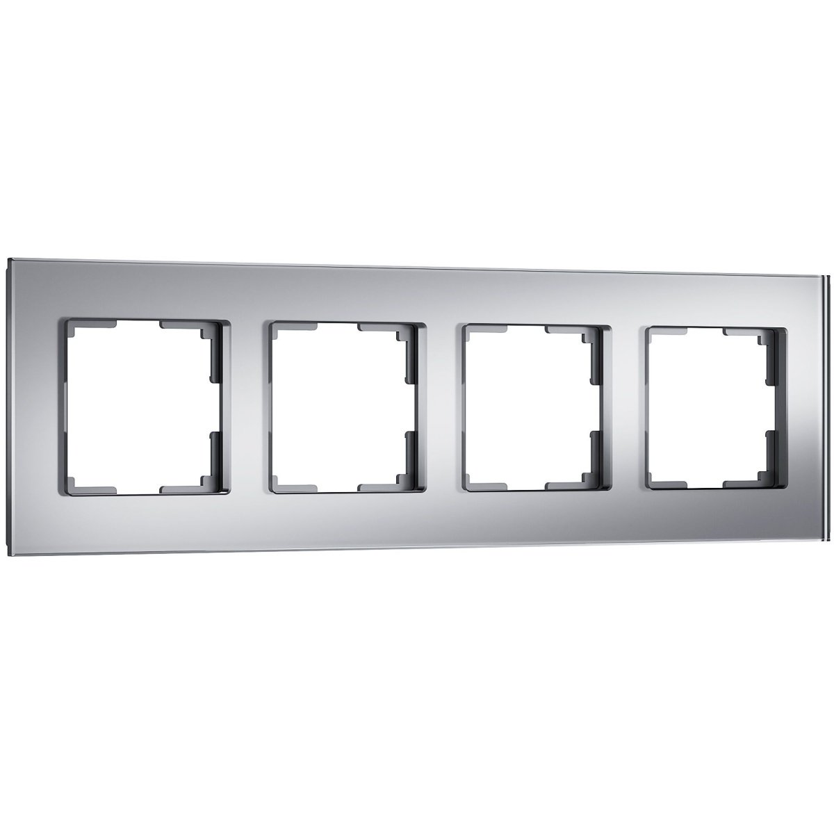 Рамка стеклянная 4 поста WERKEL Senso W0043106 серебряный