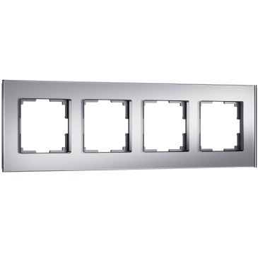 Рамка стеклянная 4 поста WERKEL Senso W0043106 серебряный