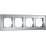 Рамка стеклянная 4 поста WERKEL Senso W0043106 серебряный