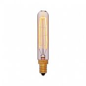 лампа ретро накаливания Vintage форма цилиндр 40W 054-188 T20 F7  GOLDEN/E14 диммируемая