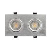 Встраиваемый светильник без лампы DENKIRS BILLUM DK3022-CM 2xGU10/GU5.3 серый прямоугольный
