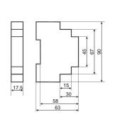 Термостат TER-3C AC/DC 24-240 V, +30..+70гр., настр. гистерезис 8595188138413