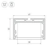 алюминиевый профиль S-LUX SL-LINE-4932-3000 BLACK 036254