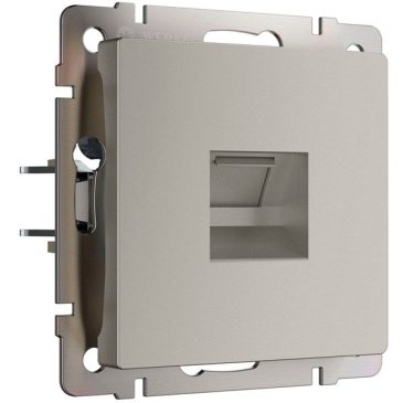 Розетка встраиваемая компьютерная  одиночная WERKEL Ethernet  RJ-45 W1281004 дымчатый