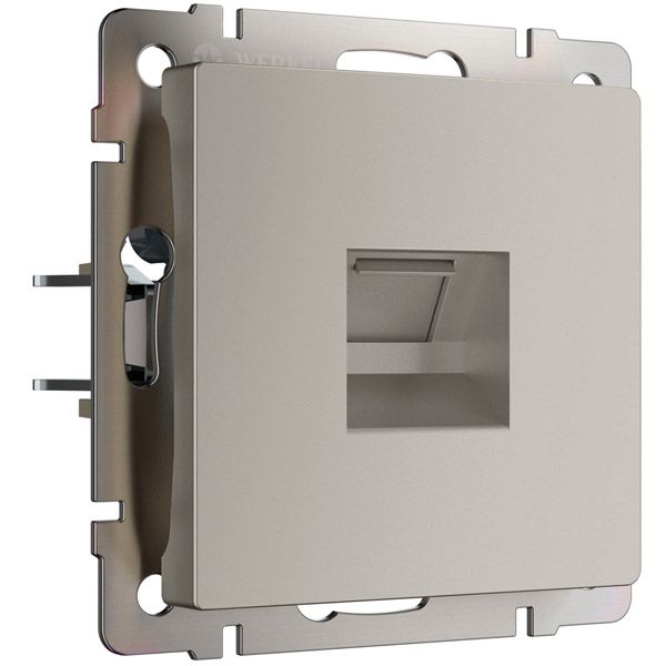 Розетка встраиваемая компьютерная  одиночная WERKEL Ethernet  RJ-45 W1281004 дымчатый