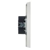 Штепсельная розетка встраиваемая двойная IEK BRITE 10А BR-R20-10-K01-F РС12-2-БрБ без з/к и шторками в сборе белый