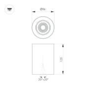 Накладной светильник  10W Белый дневной 054848 SP-FOCUS-R86 15deg 220V цилиндр черный IP54