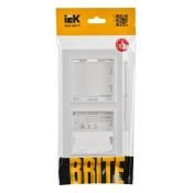 Рамка пластик 2 поста IEK BRITE BR-M22-K91 РУ-2-БрАБ арктический белый