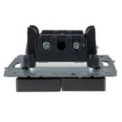 Выключатель встраиваемый двухклавишный с подсветкой IEK BRITE BR-V20-1-10-K46 ВС10-2-1-БрС сталь