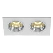 Встраиваемый светильник без лампы IEK LIGHTING 4108 LT-UVB0-4108-GU10-2-K23 2хGU10 поворотный белый/хром прямоугольный