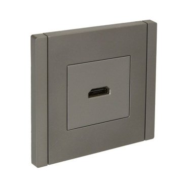 Розетка встраиваемая HDMI IEK FORTE&PIANO FP540 сталь FP-H10-K46