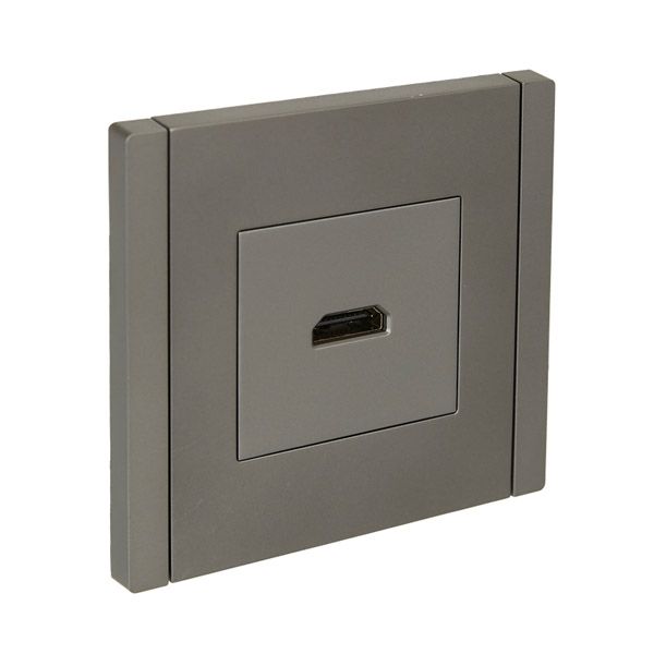 Розетка встраиваемая HDMI IEK FORTE&PIANO FP540 сталь FP-H10-K46