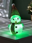 фигурка  светодиодная на батарейках «Золотистый снеговичок», 8 см, 1 LED, AG13х3, свечение мульти (RGB)