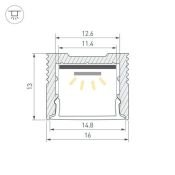 алюминиевый профиль SL-SLIM-H13M-2000 BLACK (BY) 061375