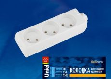 Колодка для удлинителя K-CP3-10 3 гнезда, б/з 10A белый Колодка для удлинителя K-CP3-10 3 гнезда, б/з 10A белый