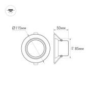 Встраиваемый светильник   9W Белый теплый  018043 LTD-80WH 220V IP20 круглый белый Уценка!!! с витрины