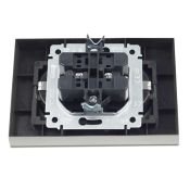 Штепсельная розетка встраиваемая двойная IEK BRITE 16А BR-R21-16-K37-F РС12-3-БрШ с з/к без з/ш в сборе шампань
