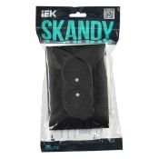 Штепсельная розетка встраиваемая двойная IEK SKANDY 10А SK-R23-10-K02-F SK-R09Bl  без з/к с з/ш в сборе черный