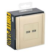 Розетка встраиваемая USB IEK FORTE&PIANO A+A 3,1А FP-U21-D31-K10 FP449 ваниль