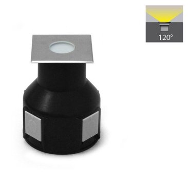 светильник     0.8W Белый теплый D2WBS0314 AC240V 0.8W 120' IP67 встраиваемый квадратный