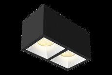 Накладной светильник  24W Белый теплый KUB X2 BW 220V диммируемый двойной куб черный с белой вставкой