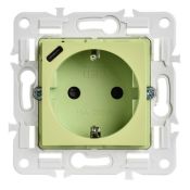 Штепсельная розетка встраиваемая IEK SKANDY 16А SK-R14-16-U14-018-K06 SK-R17G с з/к и шторками с USB A+C 18Вт мятный