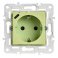 Штепсельная розетка встраиваемая IEK SKANDY 16А SK-R14-16-U14-018-K06 SK-R17G с з/к и шторками с USB A+C 18Вт мятный
