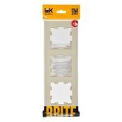 Рамка пластик 3 поста IEK BRITE BR-M32-51-K10 РУ-3-Бр бежевый рифленый