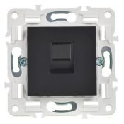 Розетка встраиваемая компьютерная IEK SKANDY SK-K10-1-K02 SK-K01Bl RJ45 кат.5E черный
