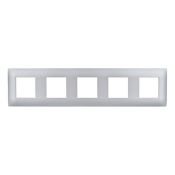 Рамка пластик 5 постов IEK SKANDY SK-M52-K23 SK-F05S серебряный