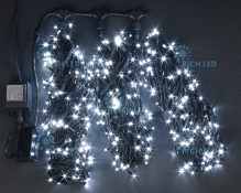 гирлянда 3 нити  35W  Белый RL-S3*20F-B/W, черный провод 3х20 м., 24V, 3х200 Led, IP54, мерцание
