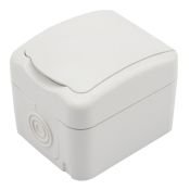 Розетка одноместная Mini OG KR-78-0605 с/з белая керамическая IP54 KRANZ