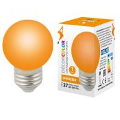 лампа декоративная светодиодная шар  G45 Оранжевый 1.0W UL-00005650 LED-G45-1W/ORANGE/E27/FR/С DECOR COLOR