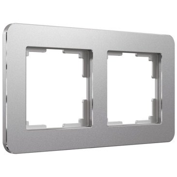 Рамка металлическая 2 поста WERKEL Platinum W0022606 алюминий