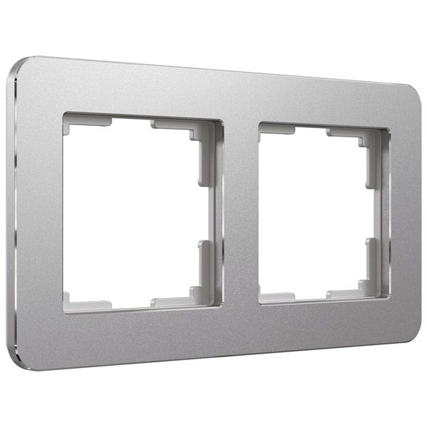 Рамка металлическая 2 поста WERKEL Platinum W0022606 алюминий