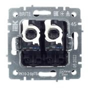 Розетка встраиваемая компьютерная двойная IEK BRITE BR-K20-1-K45 РК10-2-БрТБ RJ45 кат.5E бронза