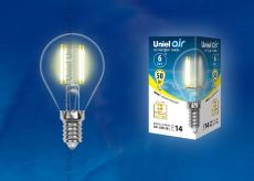 светодиодная лампа шар  G45 Белый теплый  6W UL-00002201  LED-G45-6W/WW/E14/CL GLA01TR AIR