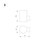 Накладной светильник   3,5W Белый дневной 033309(1) LGD-RAY-WALL-R46-3W 220V цилиндр серый
