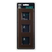 Рамка металлическая 3 поста IEK SKANDY SK-M32-M-K30 SK-F33Br шоколад