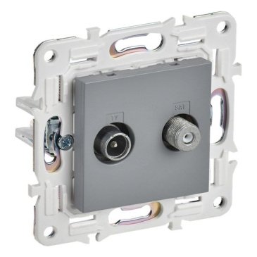 Розетка встраиваемая комбинированная IEK SKANDY SK-AF20-O-K03 SK-A13Gr TV+SAT серый