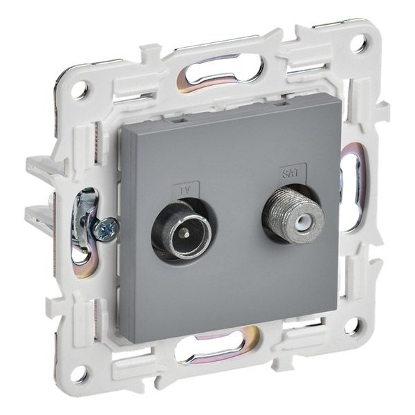 Розетка встраиваемая комбинированная IEK SKANDY SK-AF20-O-K03 SK-A13Gr TV+SAT серый