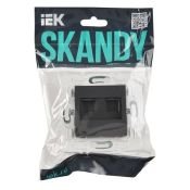 Розетка встраиваемая компьютерная двойная IEK SKANDY SK-K20-1-K53 SK-K03G RJ45 кат.5E графит