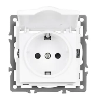 Штепсельная розетка встраиваемая Arlight SCT-MCP-PL-WH 16А 043745 с/з с крышкой белая IP44