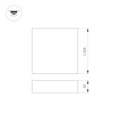 Накладной светильник  25W Белый дневной 034789 SP-QUADRO-S250x250 220V IP40  квадратный черный