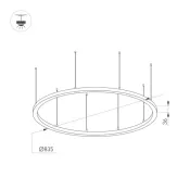 светильник   65W Белый теплый 034005(1) SP-LINE-HANG-ARC-O3535-D800 230V IP20 фигурный белый