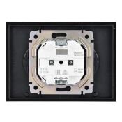 Штепсельная розетка встраиваемая двойная IEK SKANDY 10А SK-R20-10-K02 SK-R03Bl без з/к без шторок в сборе стекло черный